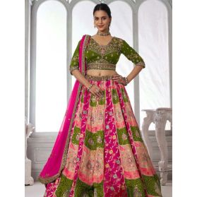 SKU LGM1388 Ships in 14 daysNew Embroidered Chinon Silk Lehenga in Multicolor 4131 Reviews on 