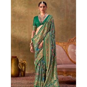 SKU SSEA10903 Ships in 14 daysNew Patola Art Silk Saree in Dark Green 4131 Reviews on 