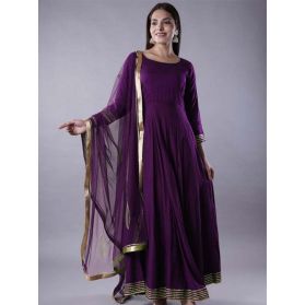 KUR387 Ready to Ship Gota Lace Rayon Abaya Style Suit in Dark Magenta 4.0 (4131) on 